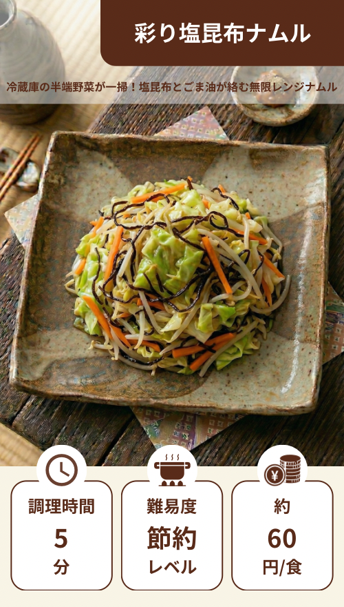 彩り塩昆布ナムル