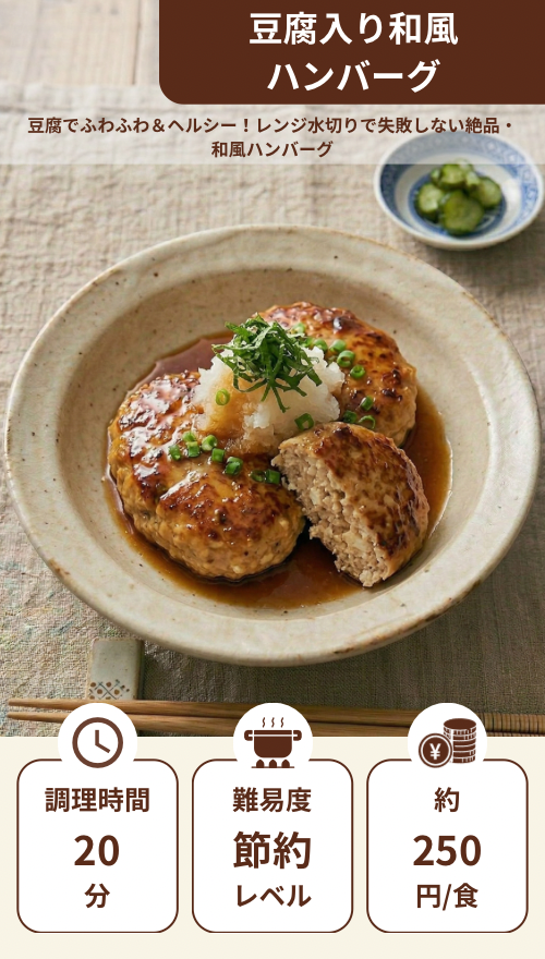 豆腐入り和風ハンバーグ