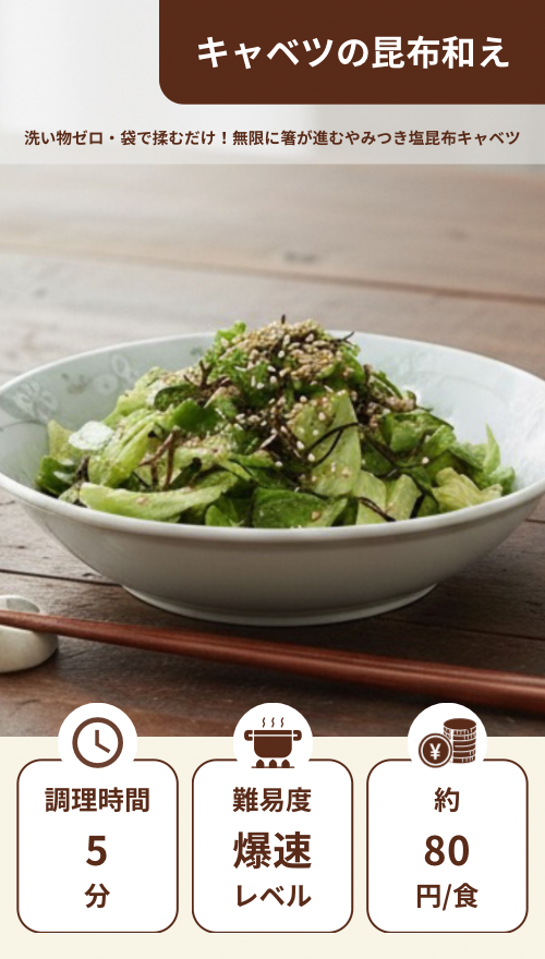 キャベツの昆布和え